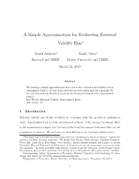 A Simple Approximation for Evaluating External Validity Bias∗