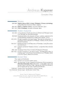 Andreas Kapsner – Curriculum Vitae