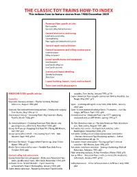 The Classic Toy Trains How-To Index This Indexes How-To Feature Stories from 1988-December 2009