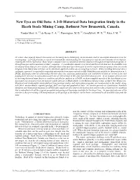 A 3-D Historical Data Integration Study in the Heath Steele Mining Camp, Bathurst New Brunswick, Canada