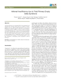 Adrenal Insufficiency Due to Total Primary Empty Sella Syndrome