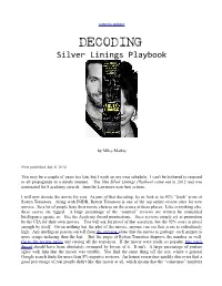 Decoding Silver Linings Playbook