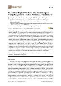 In-Memory Logic Operations and Neuromorphic Computing in Non-Volatile Random Access Memory