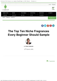 The Top Ten Niche Fragrances Every Beginner Should Sample ~ by Claire Vukcevic — Basenotes.Net
