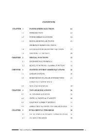 C 1 : Power Series Solutions and Special Functions