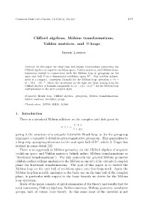 Clifford Algebras, Möbius Transformations, Vahlen Matrices