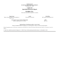 FORM SD Specialized Disclosure Report HASBRO, INC. (Exact Name of Registrant As Specified in Its Charter)