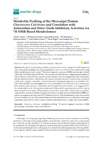 Metabolite Profiling of the Microalgal Diatom Chaetoceros Calcitrans And
