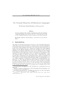 On Chomsky Hierarchy of Palindromic Languages∗