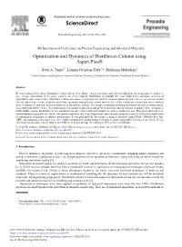 Optimization and Dynamics of Distillation Column Using Aspen Plus®