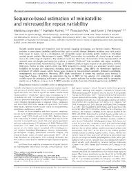 Sequence-Based Estimation of Minisatellite and Microsatellite Repeat Variability