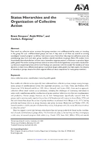 Status Hierarchies and the Organization of Collective Action