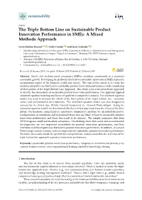 The Triple Bottom Line on Sustainable Product Innovation Performance in Smes: a Mixed Methods Approach