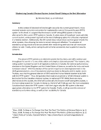 1 Modernizing Canada's Electoral System: Instant Runoff Voting As The