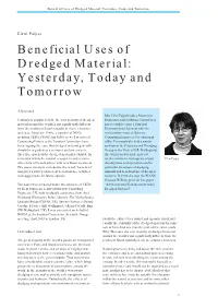 Beneficial Uses of Dredged Material: Yesterday, Today and Tomorrow
