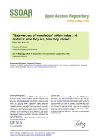"Gatekeepers of Knowledge" Within Industrial Districts: Who They Are, How They Interact Morrison, Andrea