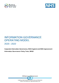 Information Governance Operating Model 2020-2022