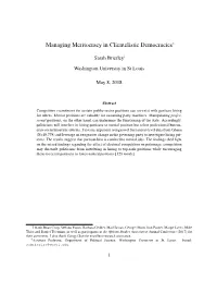 Managing Meritocracy in Clientelistic Democracies∗