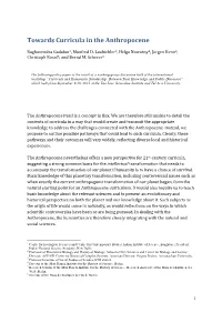 Towards a Curriculum for the Anthropocene Final