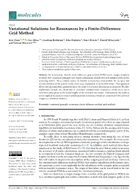 Variational Solutions for Resonances by a Finite-Difference Grid Method