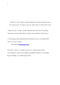 1 Validation of a Novel Climate Change Denial Measure Using Item