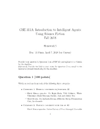 CSE 311A: Introduction to Intelligent Agents Using Science Fiction Fall 2018