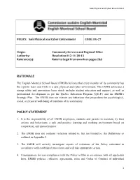EMSB Safe Physical and Cyber Environment Policy