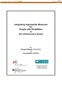 Integrating Appropriate Measures for People with Disabilities in the Infrastructure Sector