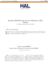 Semantic BIM Reasoner for the Verification of IFC Models M