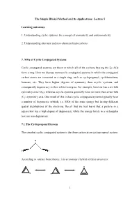 The Simple Hückel Method and Its Applications: Lecture 5