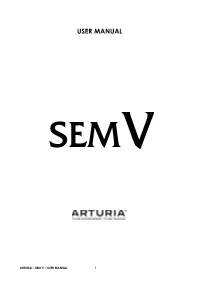 User Manual SEM V