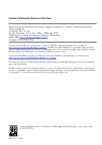 Plant Growth and Productivity Along Complex Gradients in a Pacific Northwest Brackish Intertidal Marsh Author(S): Kern Ewing Source: Estuaries, Vol