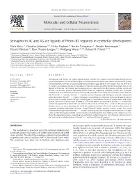 Semaphorin 4C and 4G Are Ligands of Plexin-B2 Required in Cerebellar Development