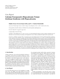 Calcium Unresponsive Hypocalcemic Tetany: Gitelman Syndrome with Hypocalcemia