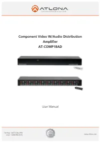 Component Video W/Audio Distribution Amplifier AT-COMP18AD