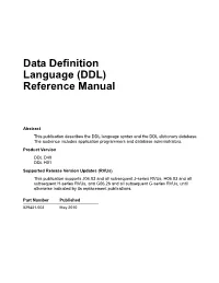 (DDL) Reference Manual