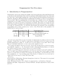 Nonparametric Test Procedures 1 Introduction to Nonparametrics