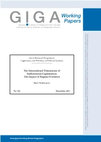 The International Dimensions of Authoritarian Legitimation: the Impact of Regime Evolution