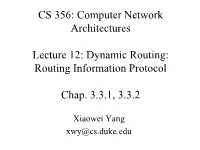 Dynamic Routing: Routing Information Protocol