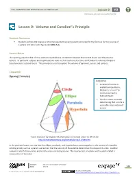 Lesson 9: Volume and Cavalieri's Principle