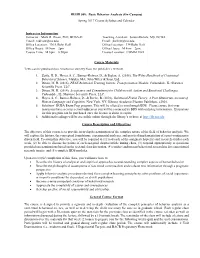 REHB 508: Basic Behavior Analysis (On-Campus) Spring 2017 Course Syllabus and Calendar