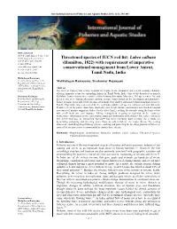 Threatened Species of IUCN Red List: Labeo Calbasu (Hamilton, 1822)