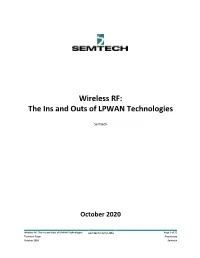 Wireless RF: the Ins and Outs of LPWAN Technologies