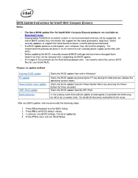 BIOS Update Instructions for Intel® NUC Compute Elements