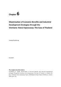 Chapter 6. Maximisation of Economic Benefits and Industrial Development Strategies Through the Hanoi-Vientiane Expressway