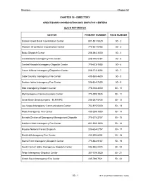 Directory Great Basin Coordination and Dispatch