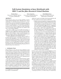 Full-System Simulation of Java Workloads with RISC-V and the Jikes Research Virtual Machine