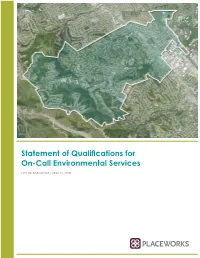 Statement of Qualifications for On-Call Environmental Services