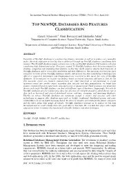Top Newsql Databases and Features Classification