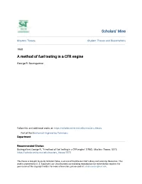 A Method of Fuel Testing in a CFR Engine